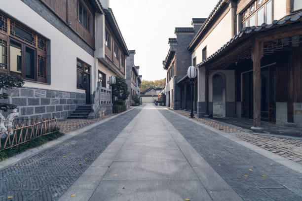 istock Empty road near vintage building in Nanjing 1066047426