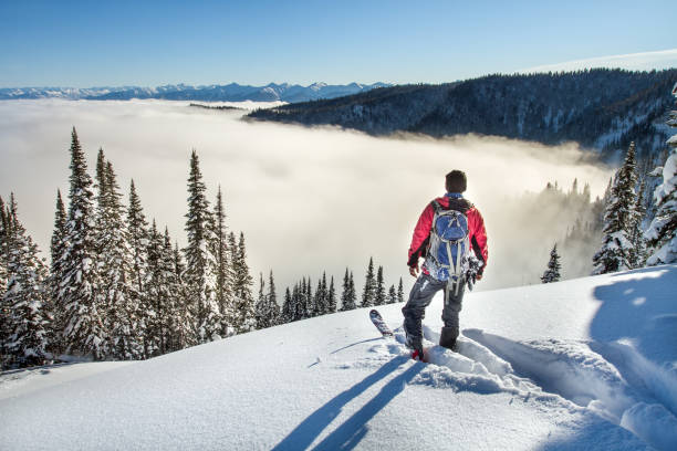 istock A skier walks in the mountains 1066052102