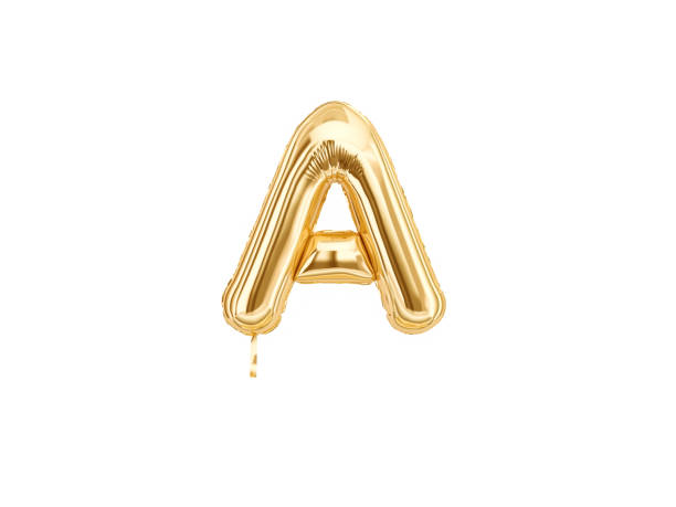 Gold foil alphabet, Letter A isolated