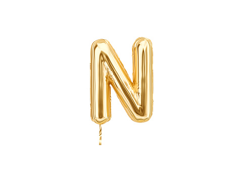 Gold foil alphabet, Letter N