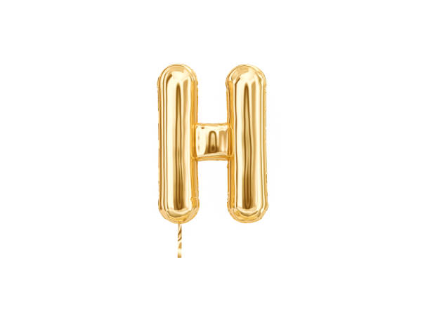 istock Gold foil alphabet, Letter H isolated on white background. 1066052358