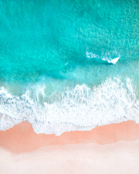 istock Aerial view of a beach and water. 1066052424