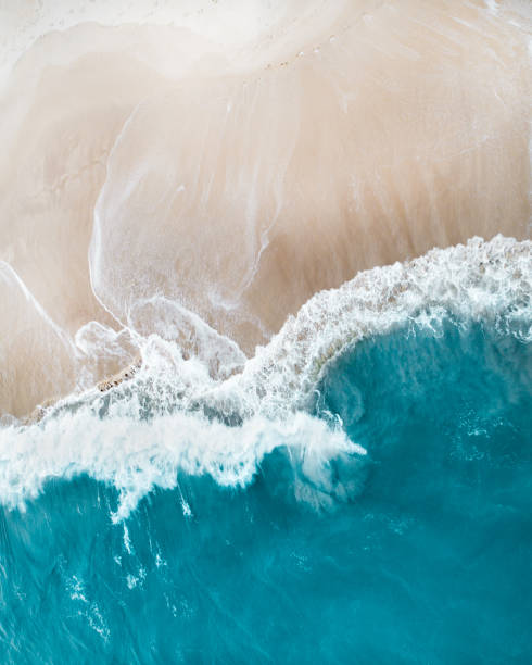 istock Aerial view of a beach and water. 1066057766