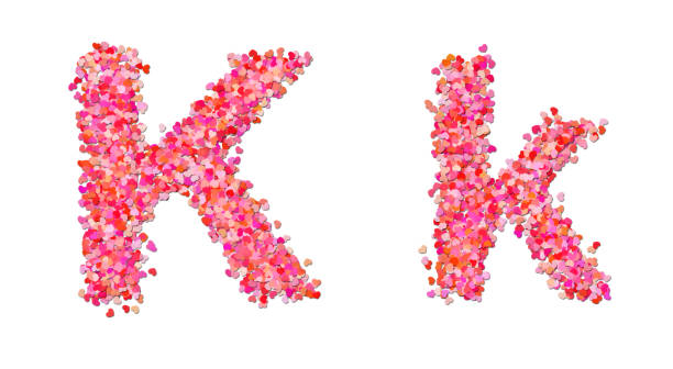 istock Alphabet K Made From Heart Shape, Love Alphabet 1066063444