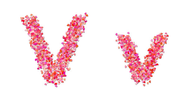 istock Alphabet V Made From Heart Shape, Love Alphabet 1066065682