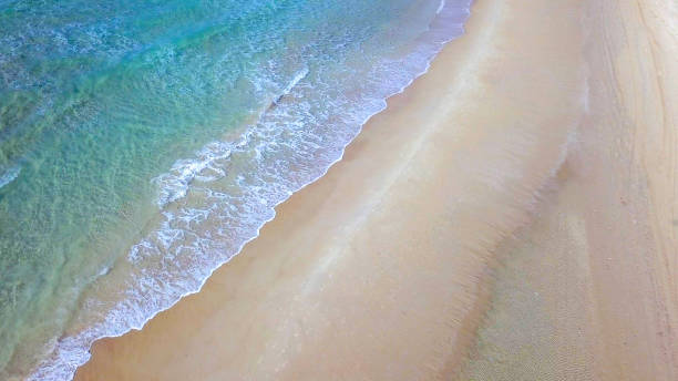 istock Aerial image of waves breaking on a tropical beach 1066065740