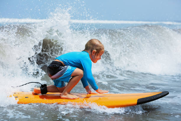 istock Young surfer rides on surfboard with fun on sea waves 1066069876