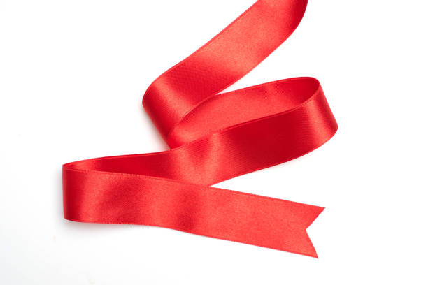 istock Red ribbon border isolated on white background 1066071310
