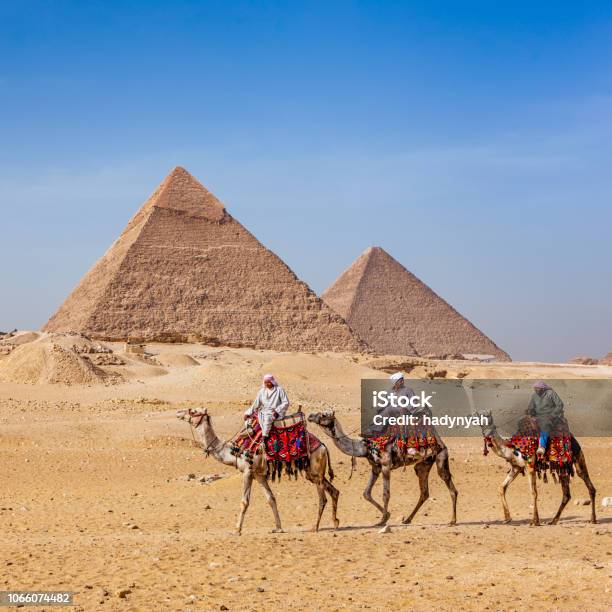 Bedouins And Pyramids Stock Photo - Download Image Now - Egypt, Pyramid, Cairo