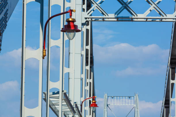 istock Support above the bridge, steel structure close-up. 1066079390