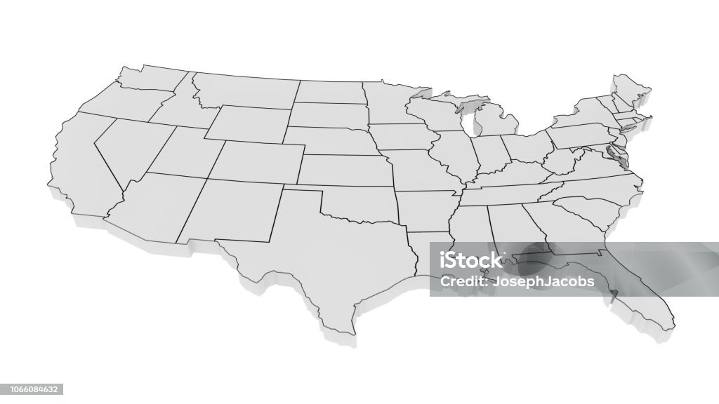 Mapa 3D dos EUA - Foto de stock de EUA royalty-free