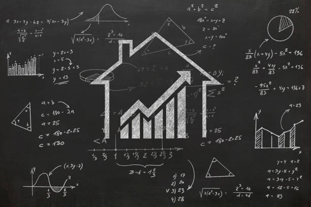 집 부동산 그래프 가격 투자 담보 - formula finance mathematics mathematical symbol 뉴스 사진 이미지