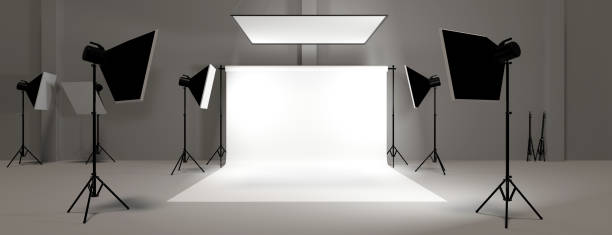 empty photo studio background 3d render empty photo studio background photo shoot stock pictures, royalty-free photos & images