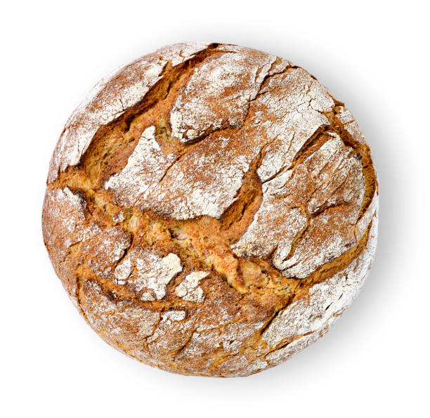 Healthy baked bread, whole bread on white Fresh rye bread or whole grain bread. Isolated object on white background. Healthy baked bread, whole bread on white background. bread stock pictures, royalty-free photos & images