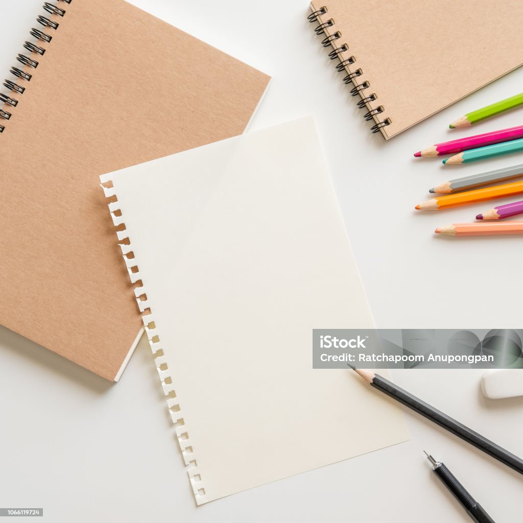 Sketch Pad And Colored Pencils Stock Photo - Download Image Now - Blank, Colored  Pencil, Copy Space - iStock