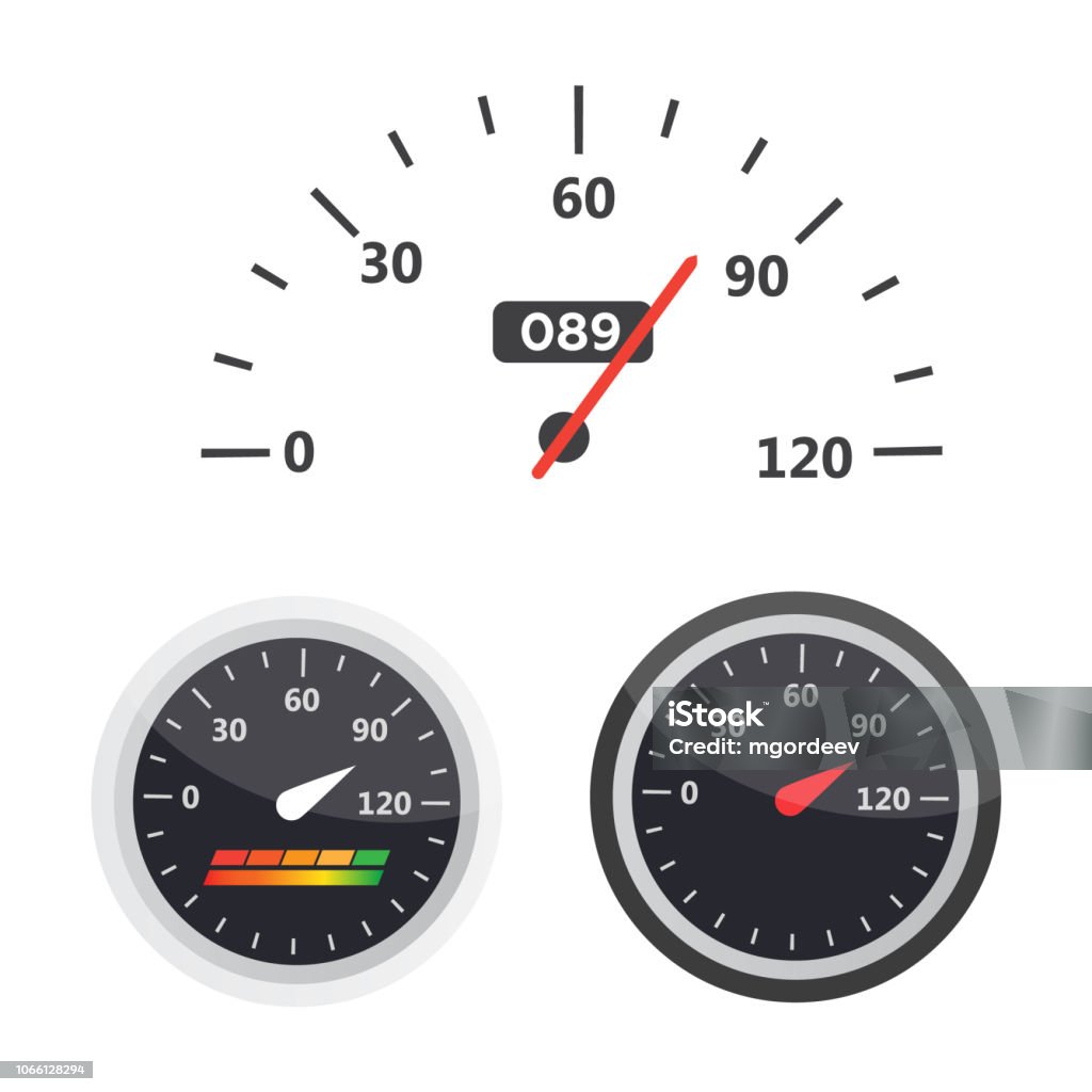 Auto Speed Level Car Speedometer With Speed Level Scale Dashboard Element Panel Speed ...