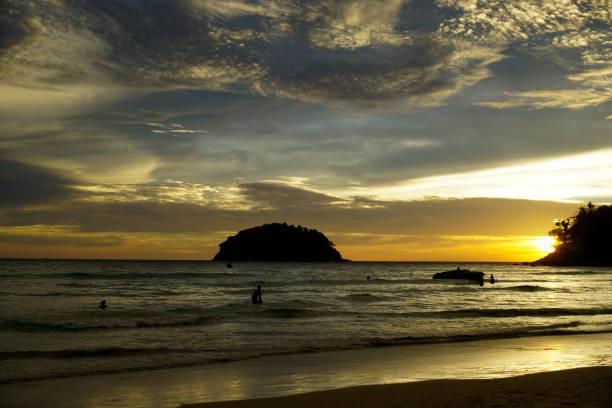 istock Beautiful sunset in the sky, in sea 1066135528