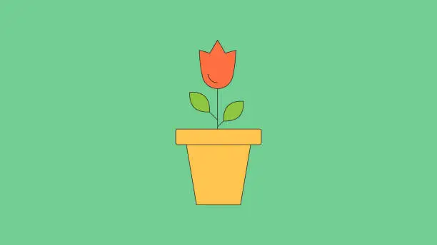 Vector illustration of Flower pot icon vector design