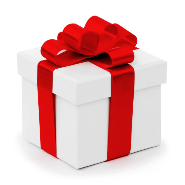 istock White gift box with red ribbon bow 1066141668
