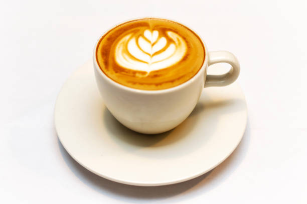 istock Coffee latte art with white background 1066148448