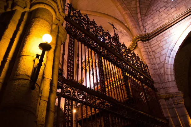 Catholic church with light entering through window