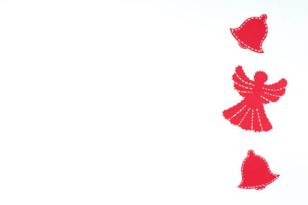istock Christmas composition on white isolated background with blank space for ads. Top view. 1066153064