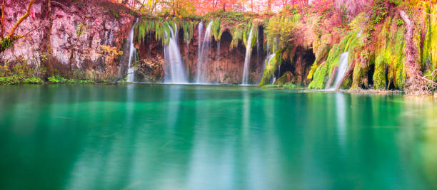 istock Plitvice waterfalls in the fall 1066155026