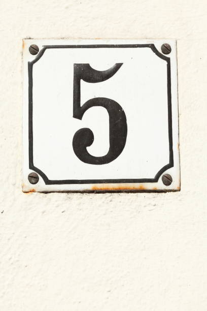 istock House number plate No. Five 1066158082