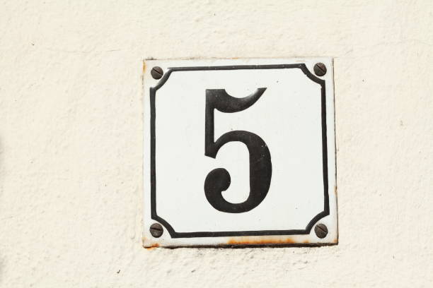 istock House number plate No. Five 1066158116