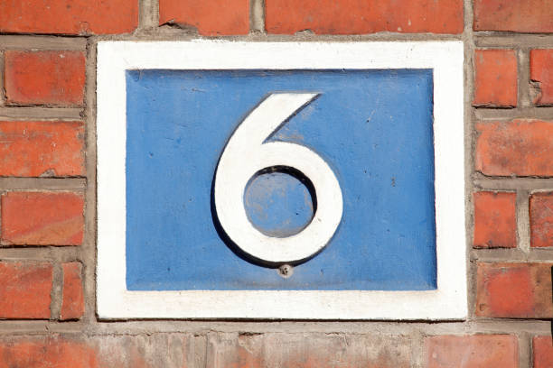 istock House number plate No. Six 1066158328