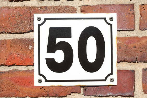 istock House number plate No. Fifty 1066158460