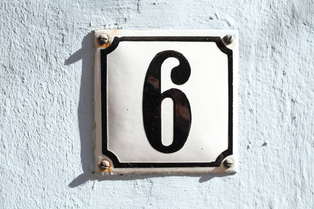 istock House number plate No. Six 1066158672