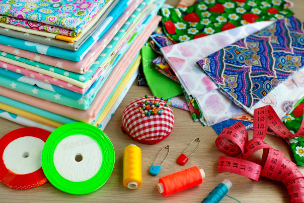 istock Natural cotton fabric for sewing. 1066160032
