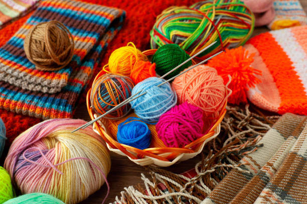 istock Colorful yarn for knitting clothes. 1066160044