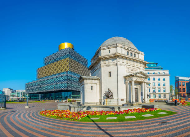 Hall of Memory, Library of Birmingham and Baskerville house, England Hall of Memory, Library of Birmingham and Baskerville house, England west midlands photos stock pictures, royalty-free photos & images