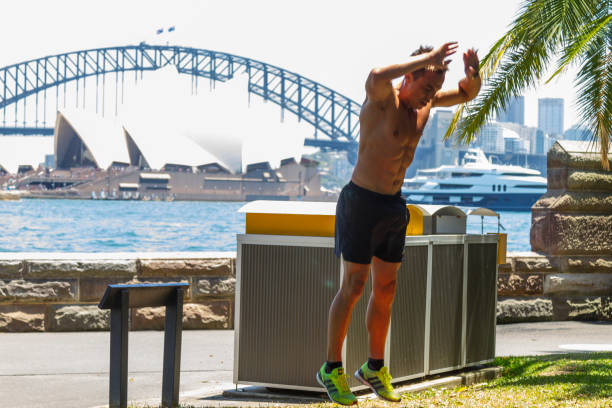 시드니 오페라 하우스 - the rocks sydney harbor bridge sydney australia new south wales 뉴스 사진 이미지