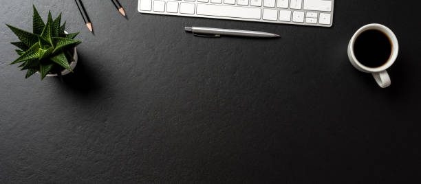 istock Business accessories on dark background with copy space 1066163200