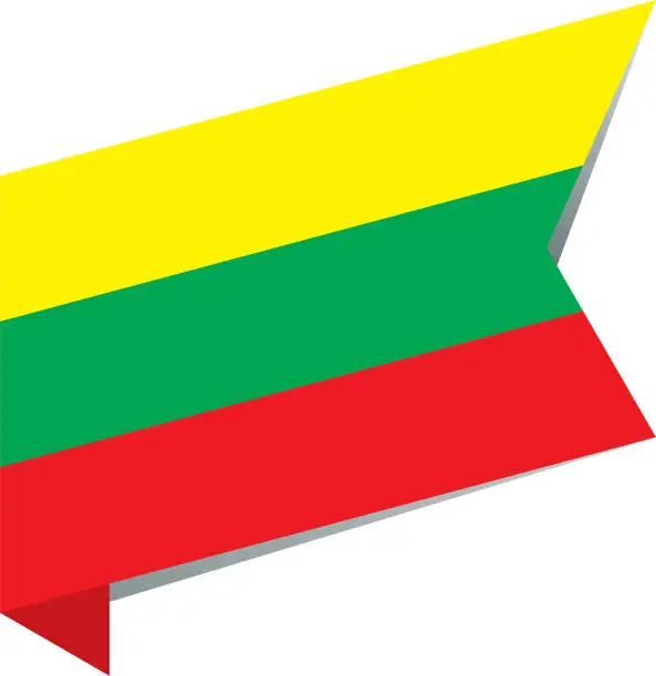 Vector illustration of Flag Lithuania