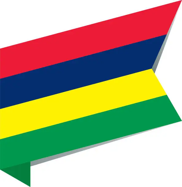 Vector illustration of Flag Mauritius