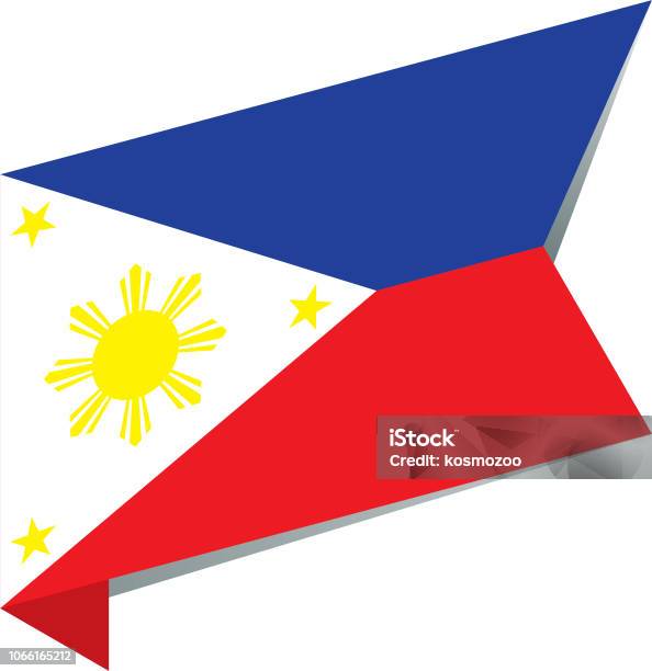 Flag Philippines Stock Illustration - Download Image Now - Badge, Bent, Bookmark