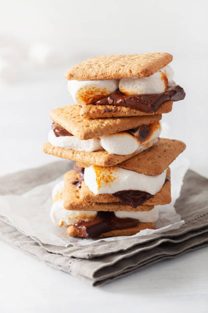 istock homemade marshmallow s'mores with chocolate on crackers 1066165420