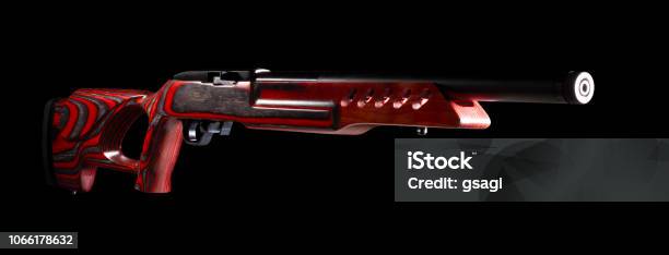 Red Fierce Rifle Red Semi Automatic Rifle On Black Stock Photo - Download Image Now ...