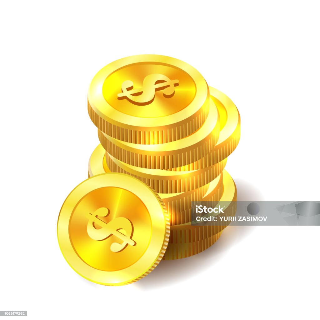 Đồng Tiền Vàng Vector Tiền Bị Cô Lập Trên Màu Trắng Hình Minh Họa Sẵn Có -  Tải Xuống Hình Ảnh Ngay Bây Giờ - Istock