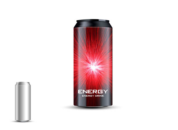 Energy drink on sparkly and shiny backdrop, Energy drink on sparkly energy drink stock illustrations