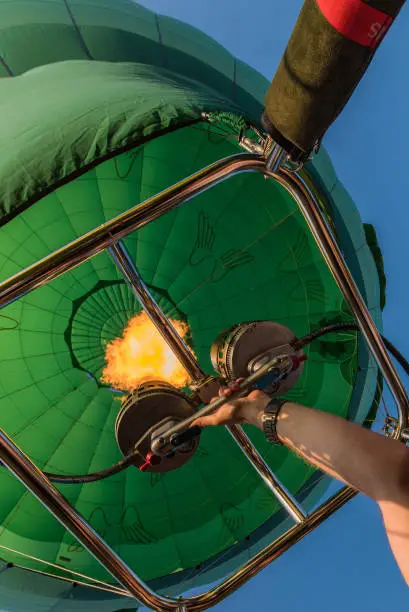 burner at the balloon ride, muenster, Germany
