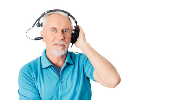 istock Senior ear test isolated on white background 1066197070