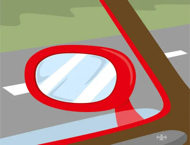 Vector illustration of side view car mirror