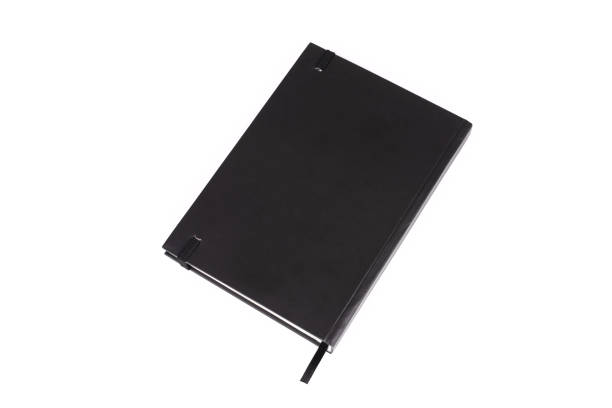 istock The personal address book with a black cover on a white background 1066197878