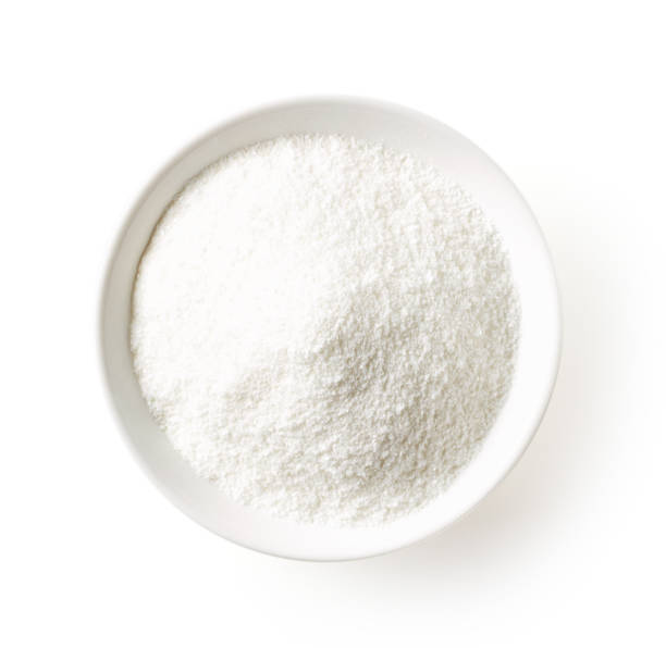 istock Rice porridge powder isolated on white, from above 1066199756