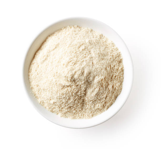 istock Oat porridge powder isolated on white, from above 1066199798